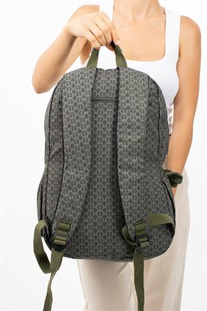 Ultra Hafif Çok Cepli Su Geçirmez Sırt Çantası Unisex Desenli Yeşil (Model: 571-2E) 