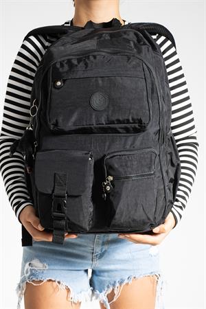 Ultra Hafif Çok Cepli Su Geçirmez Sırt Çantası Unisex Siyah (Model: 571-1K)