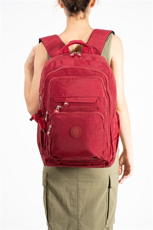 Ultra Hafif Çok Cepli Su Geçirmez Sırt Çantası Unisex Kırmızı (Model: 571-2F)