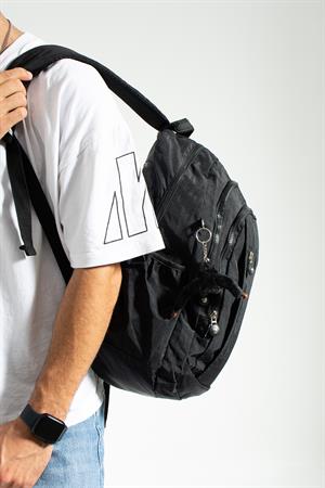 Ultra Hafif Çok Cepli Su Geçirmez Sırt Çantası Unisex Siyah (Model: 571-1D)