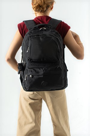 Ultra Hafif Çok Cepli Su Geçirmez Sırt Çantası Unisex Siyah (Model: 571-2H)