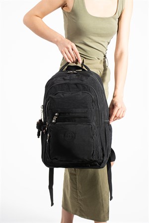 Ultra Hafif Çok Cepli Su Geçirmez Sırt Çantası Unisex Siyah (Model: 571-2F)