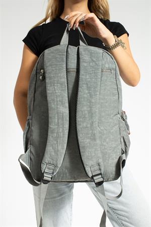 Ultra Hafif Çok Cepli Su Geçirmez Sırt Çantası Unisex Gri (Model: 571-1D)