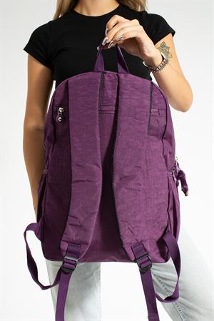 Ultra Hafif Çok Cepli Su Geçirmez Sırt Çantası Mor (Model: 571-1D)