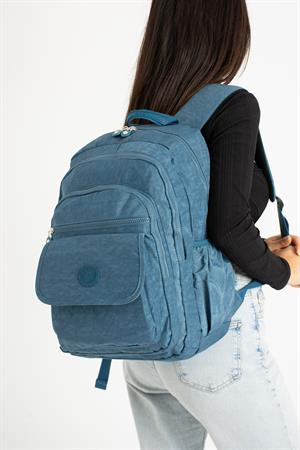 Ultra Hafif Çok Cepli Su Geçirmez Sırt Çantası Unisex Mavi (Model:571-2A)