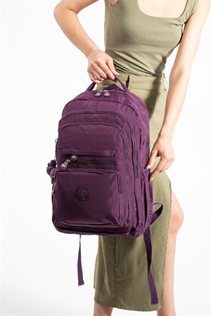Ultra Hafif Çok Cepli Su Geçirmez Sırt Çantası Unisex Mor (Model: 571-2F)