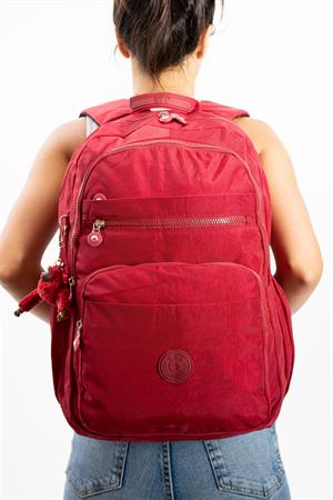Ultra Hafif Çok Cepli Su Geçirmez Sırt Çantası Unisex Kırmızı (Model: 571-1B)