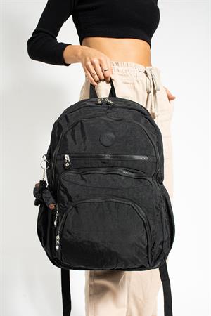 Ultra Hafif Çok Cepli Su Geçirmez Sırt Çantası Unisex Siyah (Model: 571-1E) 