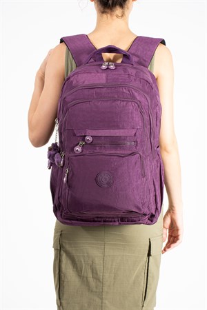 Ultra Hafif Çok Cepli Su Geçirmez Sırt Çantası Unisex Mor (Model: 571-2F)