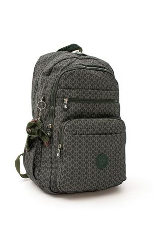 Ultra Hafif Çok Cepli Su Geçirmez Sırt Çantası Unisex Desenli Haki Yeşili (Model: 571-1B)