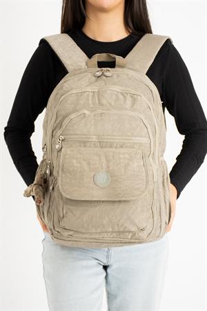 Ultra Hafif Çok Cepli Su Geçirmez Sırt Çantası Unisex Vizon (Model: 571-2A)