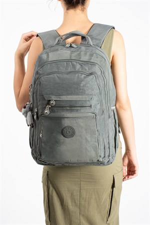 Ultra Hafif Çok Cepli Su Geçirmez Sırt Çantası Unisex Gri (Model: 571-2F)
