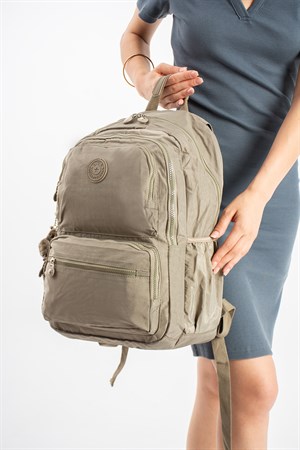 Ultra Hafif Geniş Hacimli Okul Seyahat Spor Sırt Çantası Vizon Model: (571-2D)