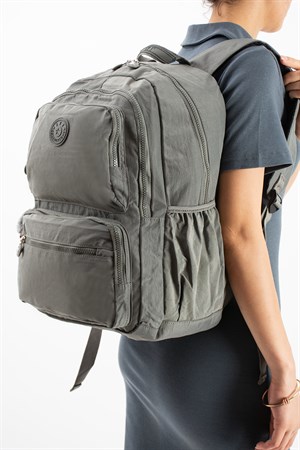 Ultra Hafif Geniş Hacimli Okul Seyahat Spor Sırt Çantası Gri Model: (571-2D)