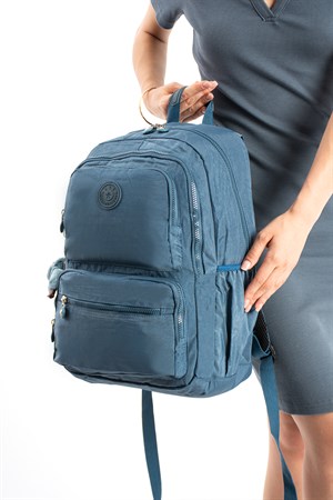 Ultra Hafif Geniş Hacimli Okul Seyahat Spor Sırt Çantası Mavi Model: (571-2D)