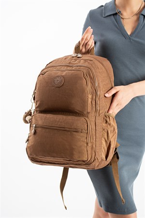 Ultra Hafif Geniş Hacimli Okul Seyahat Spor Sırt Çantası Taba Model: (571-2D)