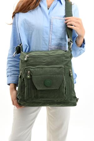 Ultra Hafif Hem Sırt Hem Omuz Kadın Çantası Yeşil (Model: 571-5B)