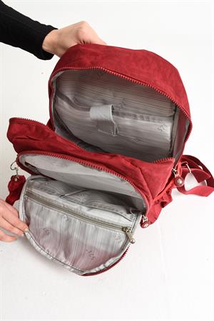 Ultra Hafif Orta Boy Sırt Çantası  Çok Cepli Unisex Kırmızı (Model: 571-4B)