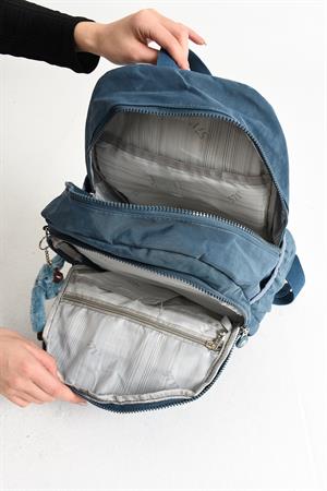 Ultra Hafif Orta Boy Sırt Çantası  Çok Cepli Unisex Mavi (Model: 571-4B)
