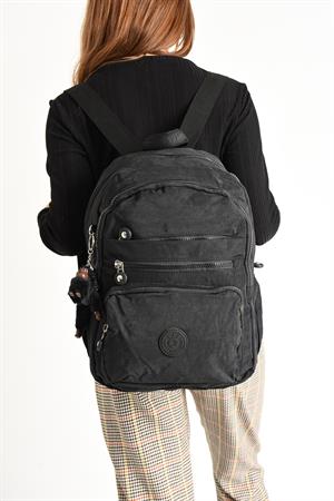 Ultra Hafif Orta Boy Sırt Çantası  Çok Cepli Unisex Siyah (Model: 571-4B)