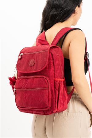 Ultra Hafif Orta Boy Sırt Çantası Çok Cepli Kırmızı (Model: 571-4A)