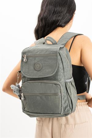 Ultra Hafif Orta Boy Sırt Çantası  Çok Cepli Unisex Gri (Model: 571-4A)