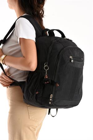 Ultra Hafif Orta Boy Sırt Çantası Çok Cepli Siyah (Model: 571-3P)