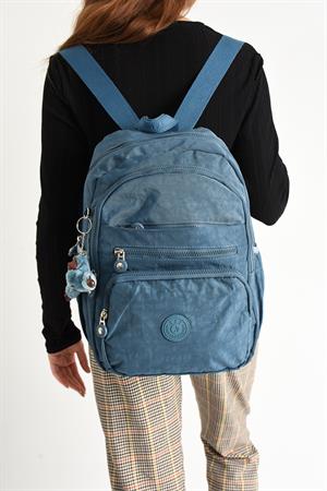 Ultra Hafif Orta Boy Sırt Çantası  Çok Cepli Unisex Mavi (Model: 571-4B)