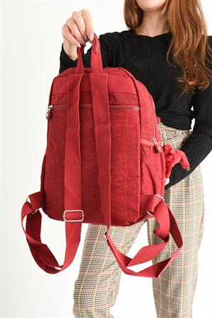 Ultra Hafif Orta Boy Sırt Çantası  Çok Cepli Unisex Kırmızı (Model: 571-4B)