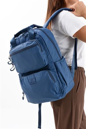 Ultra Hafif Çok Bölmeli Büyük Boy Sırt Çantası(Su Geçirmez, Notebook, Laptop) Mavi Model: (571-13-9F)