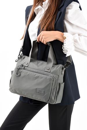 Ultra Hafif, Şık, Kadın Omuz Çantası (Çapraz Çanta) Gri Model: (571-13-9L)