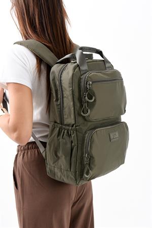Ultra Hafif Çok Bölmeli Büyük Boy Sırt Çantası(Su Geçirmez, Notebook, Laptop) Haki Yeşil Model: (571-13-9F)
