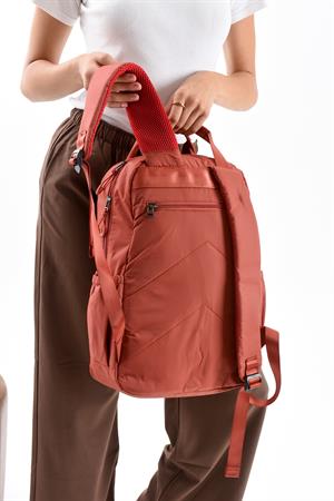 Ultra Hafif Çok Bölmeli Büyük Boy Sırt Çantası(Su Geçirmez, Notebook, Laptop) Kiremit Model: (571-13-9F)