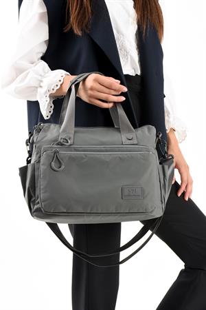 Ultra Hafif, Şık, Kadın Omuz Çantası (Çapraz Çanta) Gri Model: (571-13-9L)