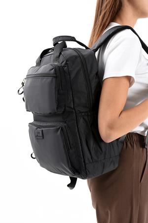 Ultra Hafif Çok Bölmeli Büyük Boy Sırt Çantası(Su Geçirmez, Notebook, Laptop) Siyah Model: (571-13-9F)
