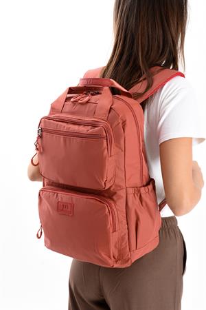 Ultra Hafif Çok Bölmeli Büyük Boy Sırt Çantası(Su Geçirmez, Notebook, Laptop) Kiremit Model: (571-13-9F)