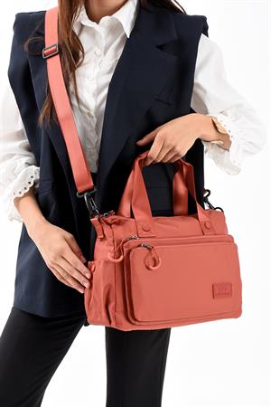 Ultra Hafif, Şık, Kadın Omuz Çantası (Çapraz Çanta) Kiremit Model: (571-13-9L)