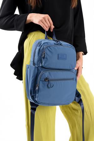 Ultra Hafif Çok Bölmeli Orta Boy Sırt Çantası(Su Geçirmez, Notebook, Laptop) Mavi Model: (571-13-9D)