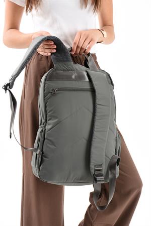 Ultra Hafif Çok Bölmeli Büyük Boy Sırt Çantası(Su Geçirmez, Notebook, Laptop) Gri Model: (571-13-9F)