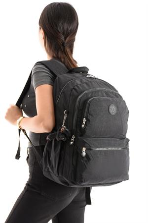 Ultra Hafif Sırt Çantası Okul Seyahat Unisex Siyah (Model: 571-1C) 