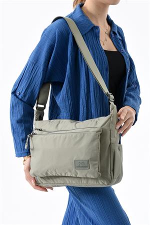 Ultra Hafif Su Geçirmez Çok Cepli Omuz Çantası Vizon (Model: 571-13-9J) 