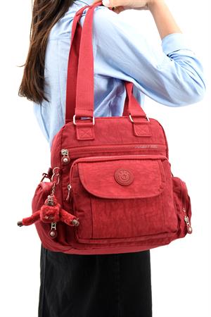 Ultra Hafif Su Geçirmez Çok Cepli Omuz Kol Çantası Kırmızı (Model: 571-5E)