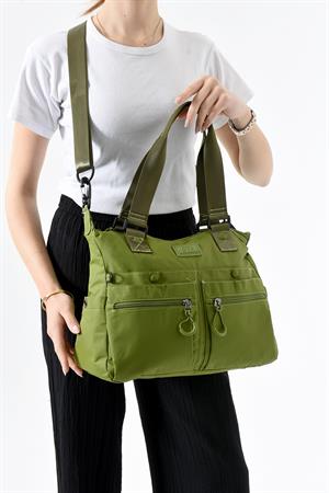 Ultra Hafif Su Geçirmez Çok Cepli Omuz Çantası Açık Yeşil (Model: 571-13-9M) 