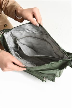 Ultra Hafif Su Geçirmez Çok Cepli Omuz Çantası Yeşil (Model: 571-5D)