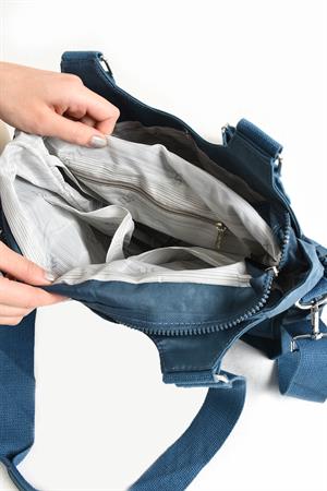 Ultra Hafif Su Geçirmez Çok Cepli Omuz Çantası Mavi (Model: 571-5G) 
