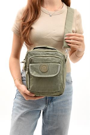 Unisex (Bay-Bayan) Ķüçük Boy Çapraz Askılı El Çantası (Evrak, Telefonluk , Gündelik) Vizon (Model: 571-7E)