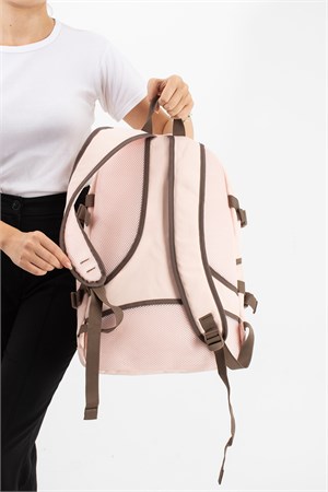 Unisex, Ultra Hafif, Çok Cepli, Sırt Çantası Pudra Pembe Model: (VNT-3C)