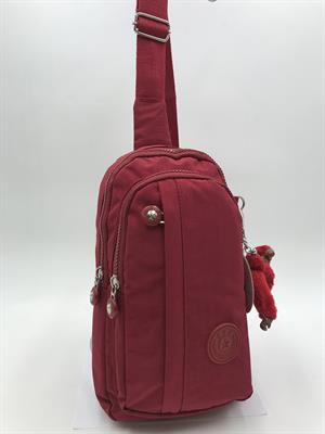 Üç Bölmeli Bodybag Göğüs Omuz Çantası Unisex Kırmızı (Model: 571-8A)