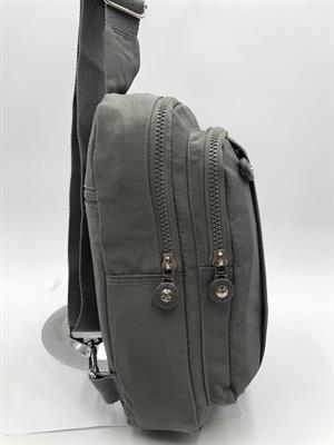Üç Bölmeli Bodybag Göğüs Omuz Çantası Unisex Gri (Model: 571-8A)