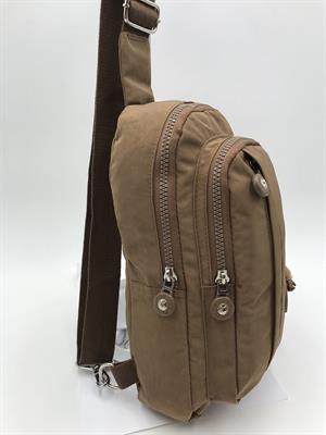 Üç Bölmeli Bodybag Göğüs Omuz Çantası Unisex Taba (Model: 571-8A)